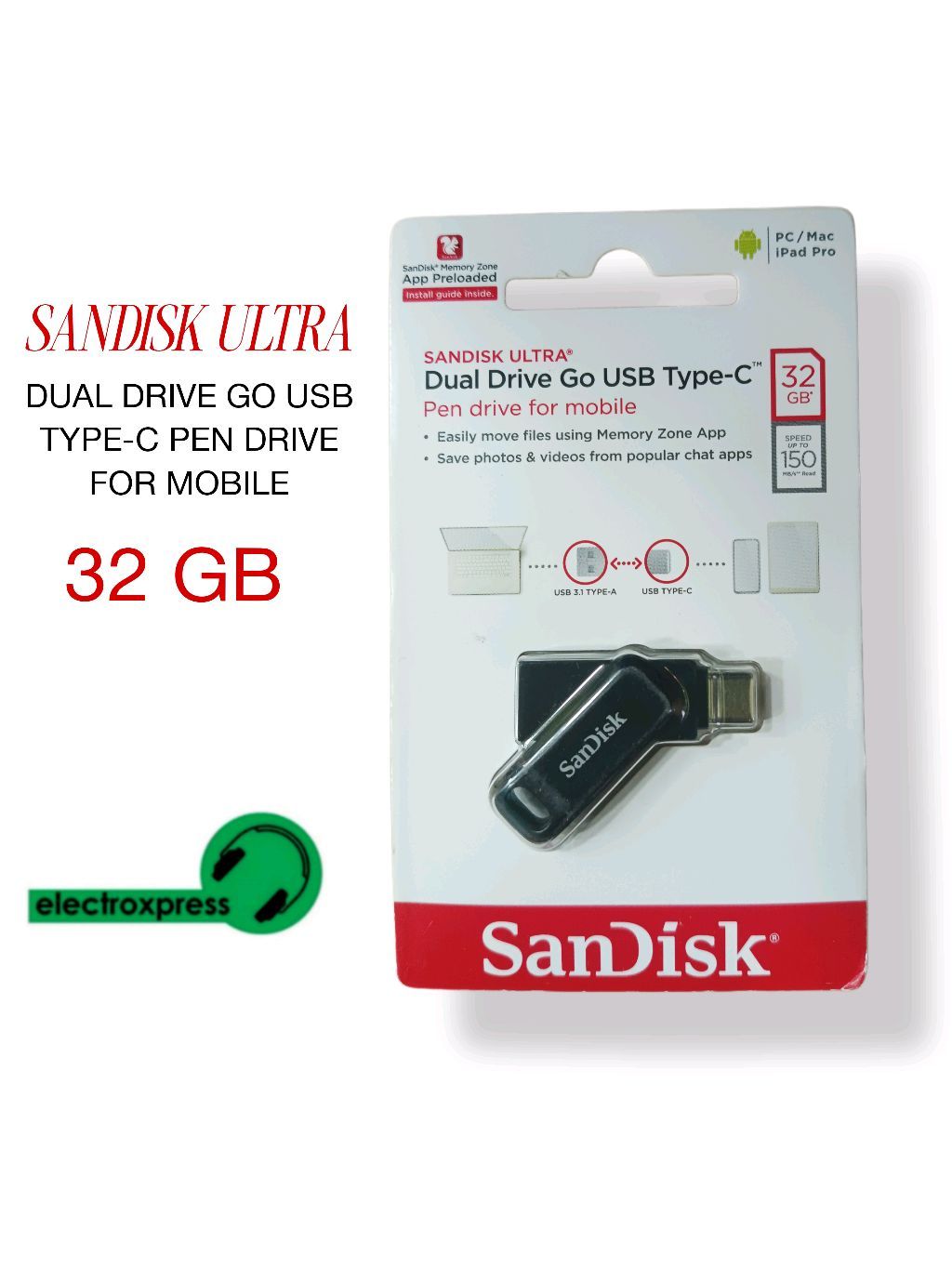 DUAL DRIVE GO USB TYPE-C 32 GB PEN DRIVE