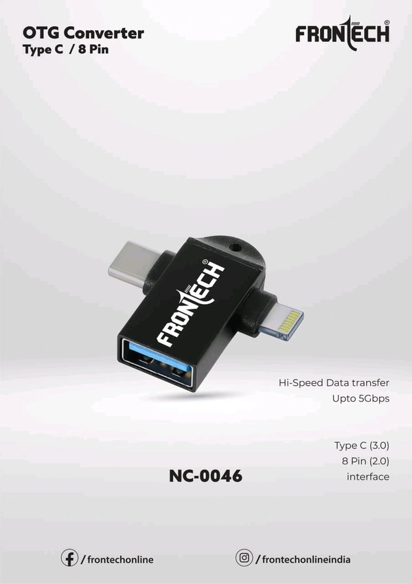 Frontech OTG Converter Type C/8 Pin NC-0046 - 1 Year