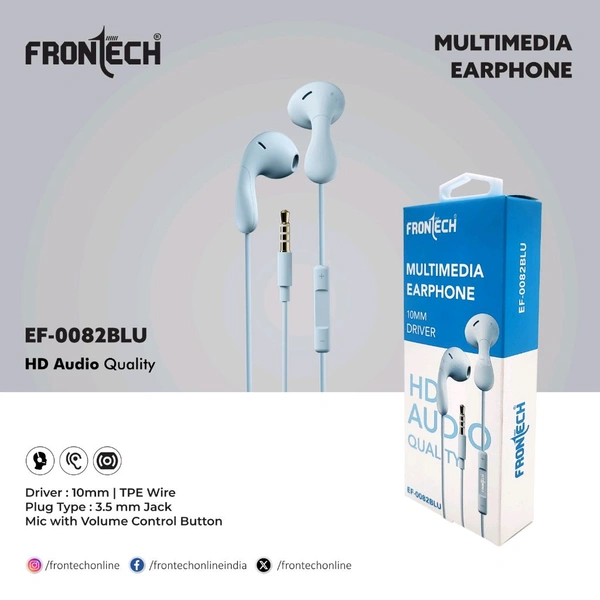 FRONTECH MULTIMEDIA EARPHONE EF-0082BLU - 6 months
