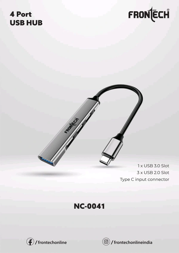 Frontech NC-0041 4 Port USB HUB - 1year