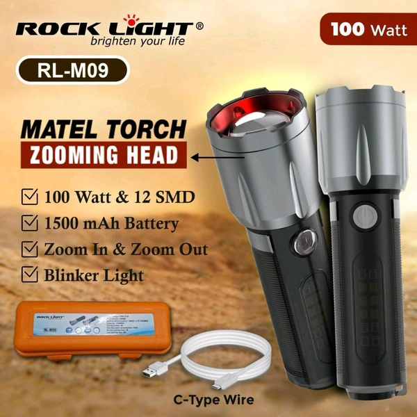 ROCKLIGHT M09 MINI METAL TORCH Zooming Torch