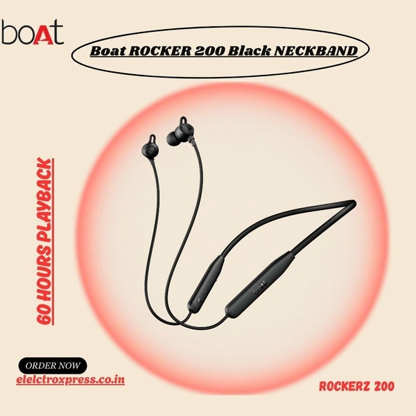 BOAT Boat ROCKER 200 Black NECKBAND  - 1 Year Warranty