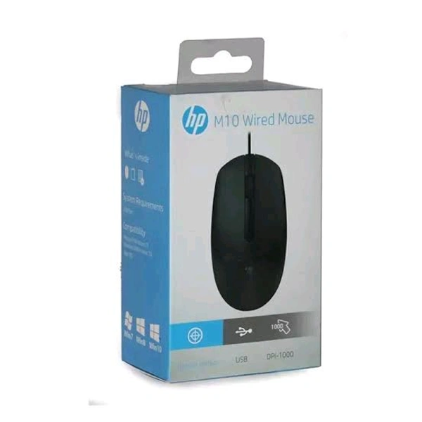 HEWLETT PACKARD (HP) hp M10 Wired Mouse Precise Scrolling And Clicking and Smooth Motion Without Keypad  - 1 Years