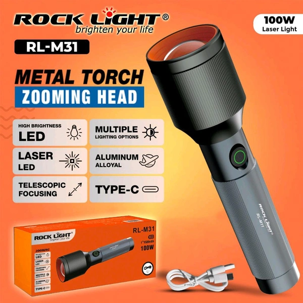 ROCK LIGHT RL-M31 METAL TORCH ZOOMING HEAD 100W Laser Light