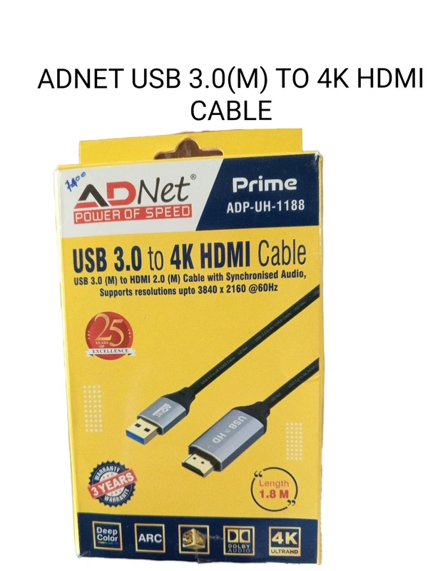 ADNET USB 3.0 TO 4K HDMI CABLE ADP-UH-1158 - 1 Year