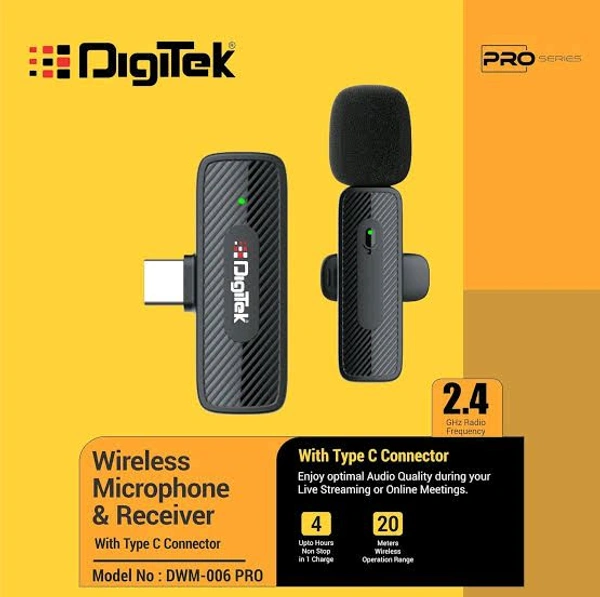 DIGITEK PRO WIRELESS MICROPHONE AND & RECEIVER - 1 Year
