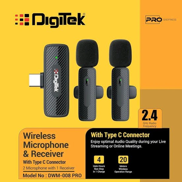 DIGITEK PRO WIRELESS MICROPHONE PHONE & RECEIVER - 1 Year