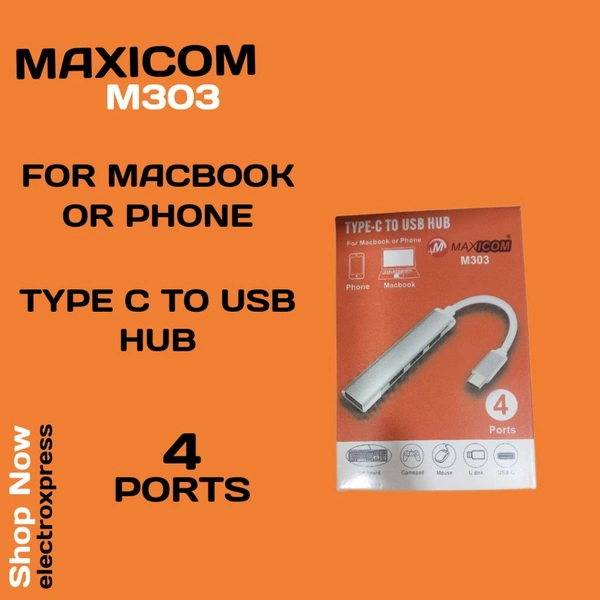 MAXICOM TYPE C USB HUB M303 4 Ports