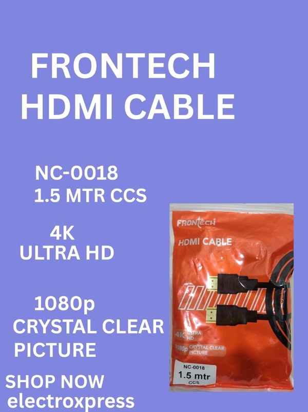 FRONTECH HDMI CABLE NC-00181.5 MTR CCS - 1 Year