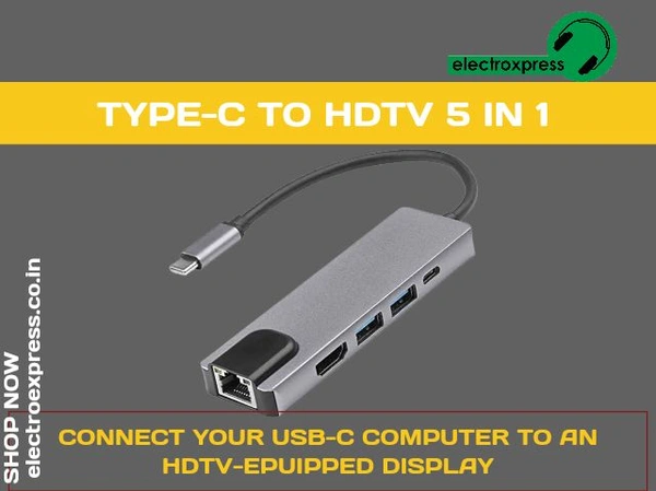 HDTV TYPE-C TO HDTV 5 IN 1 LAN+TYPE-C USB 3.0*2+HDTV