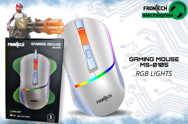 FRONTECH GAMING MOUSE 6 BUTTON WITH RGB LIGHTS MS-0105 - 1 YEAR WARRANTY