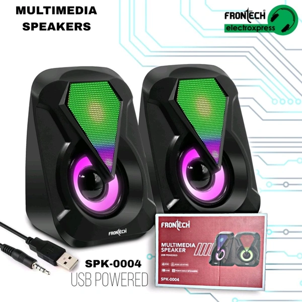 FRONTECH MULTIMEDIA SPEAKERS USB POWERED WITH RGB LIGHTING 
