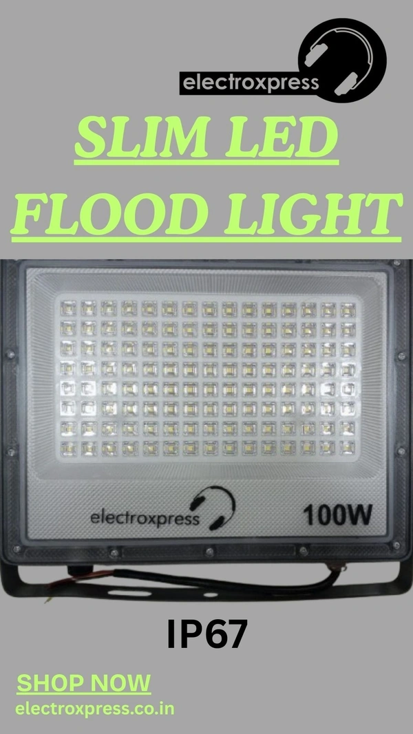 SLIM LED FLOOD LIGHT 100W IP67 - 1 YEAR