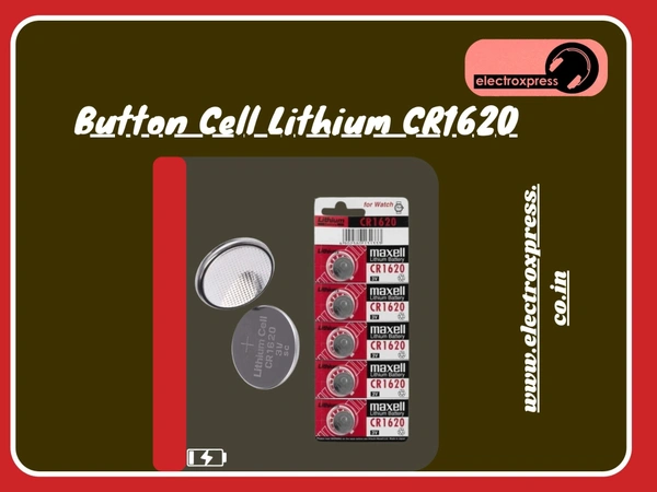 Button Cell Lithium CR1620 Pack of 5