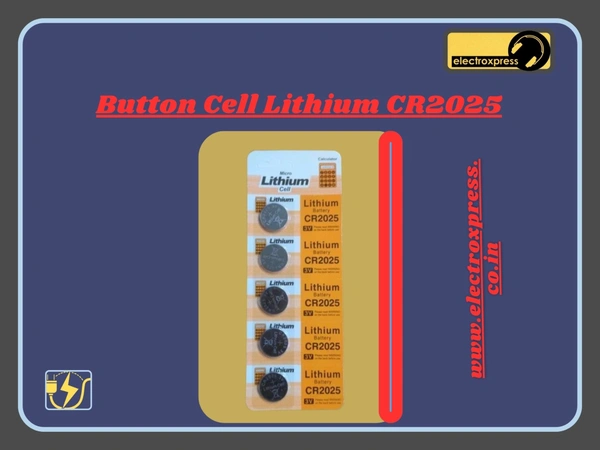 Button Cell Lithium CR2025 Pack of 5
