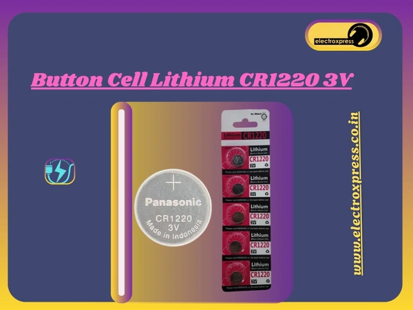 Button Cell Lithium CR1220 3V Pack Of 5