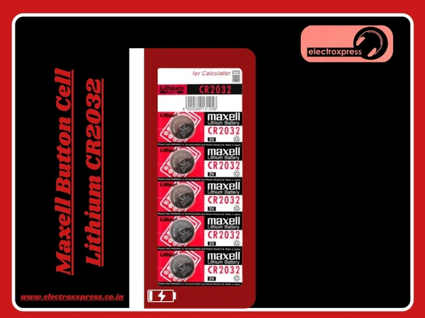 Maxell Button Cell Lithium CR2032 Pack of 5