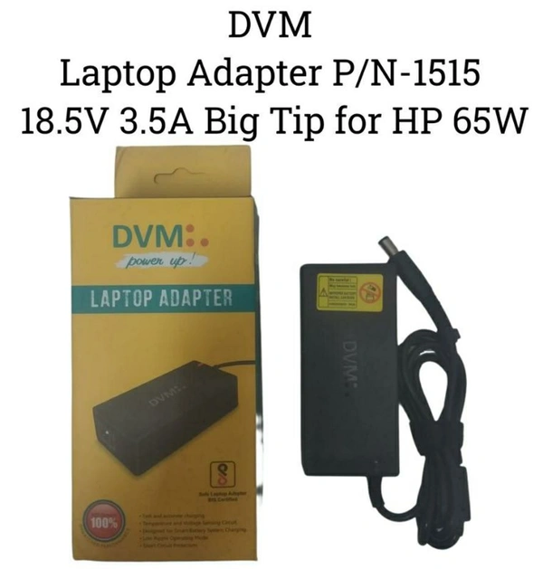 DVM Laptop Adapter P/N-1515 18.5V 3.5A Big Tip For HP 65W