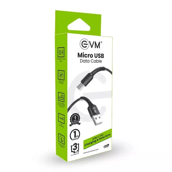 EVM C-014 MICRO USB DATA CABLE 3AMP PACK OF 10