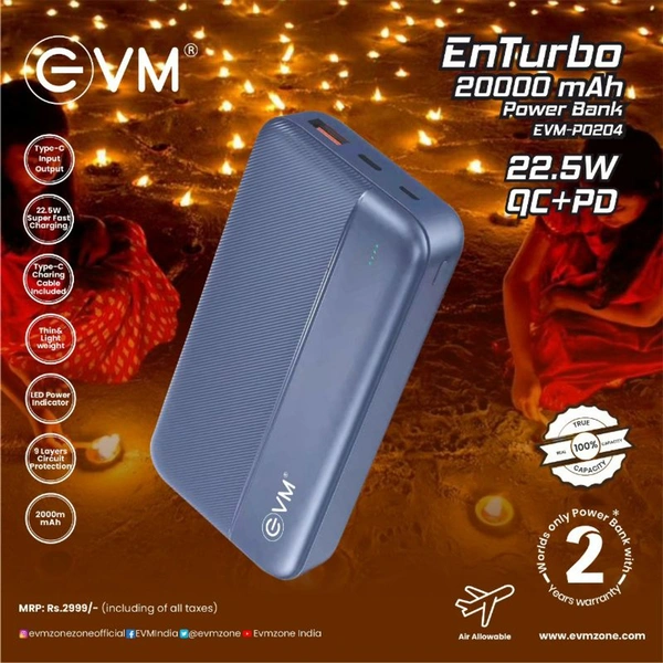 EVM Enturbo Power Bank 20000mah EVM-P0204