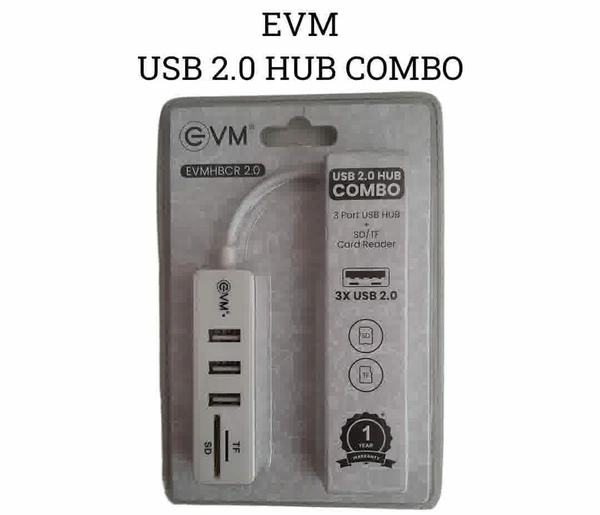 EVM USB 2.0 HUB COMBO 3 PORT USB HUB + SD/TF CARD READER EVMHBCR 2.0