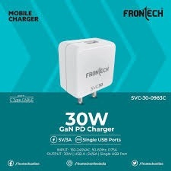 FRONTECH 0989- MOBILE CHARGER 30W PD WITH C TO C CABLE - 6 MONTHS