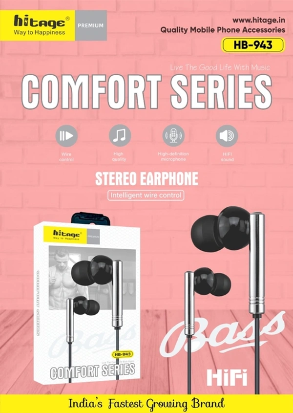 Hitage HB-943 Earphone Pack of 10