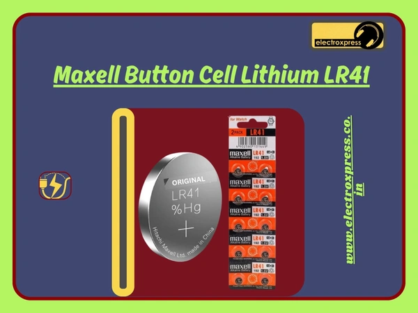 Maxell Button Cell Lithium LR41 Pack of 10
