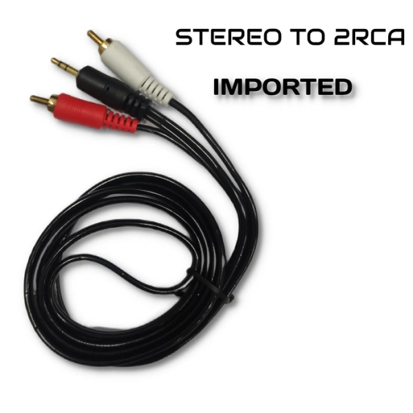 Stereo to 2RCA Black 1.5M PACK OF 25