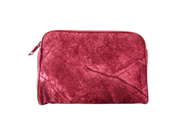 Premium Fabric Zipper Pouch Set (Set of 5 – Maroon) - 1 Set