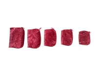 Premium Fabric Zipper Pouch Set (Set of 5 – Maroon) - 1 Set