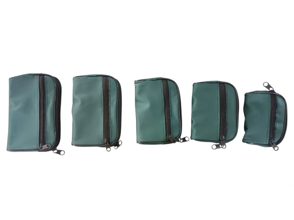 Double Chain Synthetic Pouch Set (Set of 5 – Green) - 1 Set