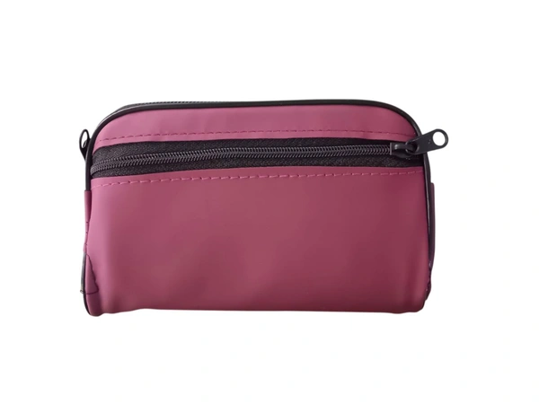 Double Chain Synthetic Pouch Set (Set of 5 – Maroon) - 1 Set