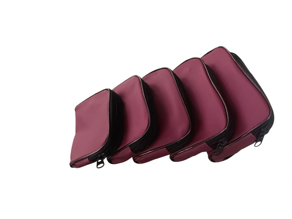 Double Chain Synthetic Pouch Set (Set of 5 – Maroon) - 50 Set