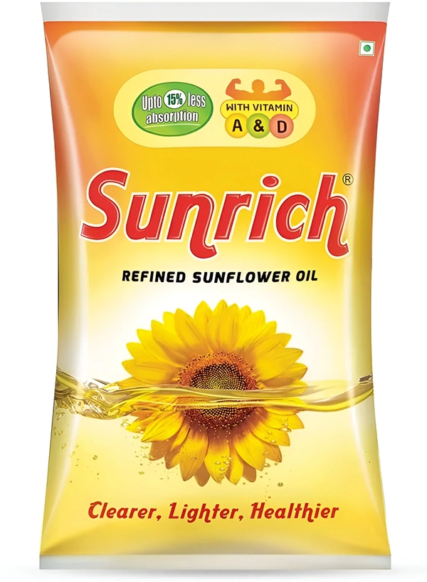 Sunrich Refined Sunflower Oil Pouch - Out of Stock, 1 L, Cooking Oils