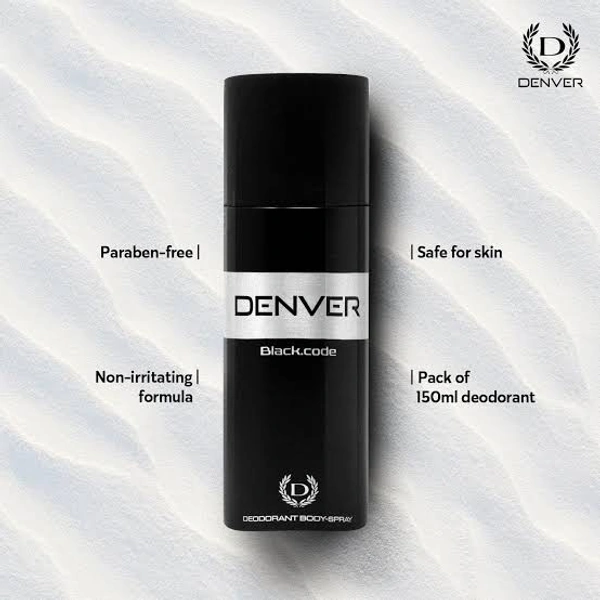Denver Deodorant Body Spray - Out of Stock, Black.Code