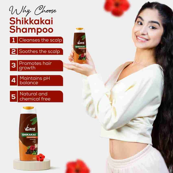 V Care Shikakai Shampoo - Out of Stock, 200ml