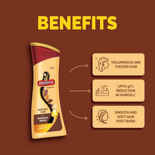 Meera Shampoo Hairfall Care Shikakai & Badam - Out of Stock, 80ml