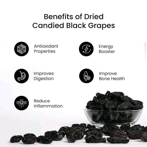 Raw Dried Black Grapes (Seeded) - 100g