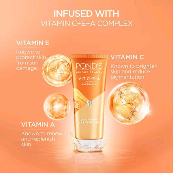 Pond's Bright Beauty Vit C+E+A Infused Face Wash - Out of Stock, 50g, Face Wash