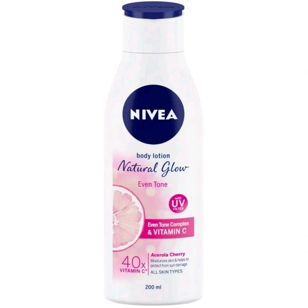 Nivea Body Lotion Natural Glow Even Tone Acerola Cherry - Out of Stock, 200ml, Body Lotion