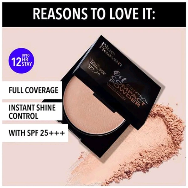 Blue Heaven Oil Control Compact Powder Matte Finish SPF25 PA+++ - Out of Stock, Face Powder