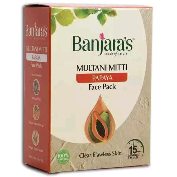 Banjara's Multani Mitti Papaya Face Pack - Out of Stock, 100g, Face Pack