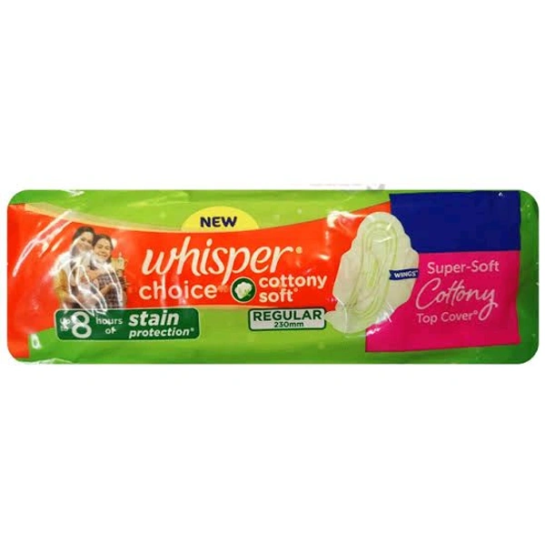 Whisper Choice Cottony Soft Sanitary Pads Regular - Out of Stock, Sanitary Pads