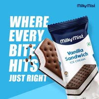 Milky Mist Vanilla Sandwich Ice Cream Biscuit - 80ml