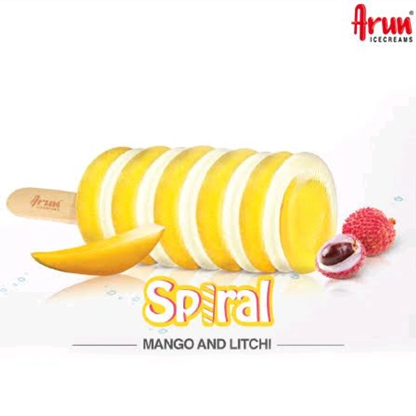 Arun Ice Creams Spiral Mango & Litchi Flavored Ice Cream Stick - 60ml