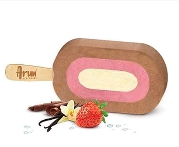 Arun Ice Creams Neapolitan Vanilla, Strawberry & Chocolate Flavored Ice Cream Stick - 60ml