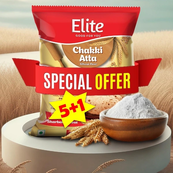 Elite Chakki Atta (5Kg+1Kg) Offer Pack - 6 Kg
