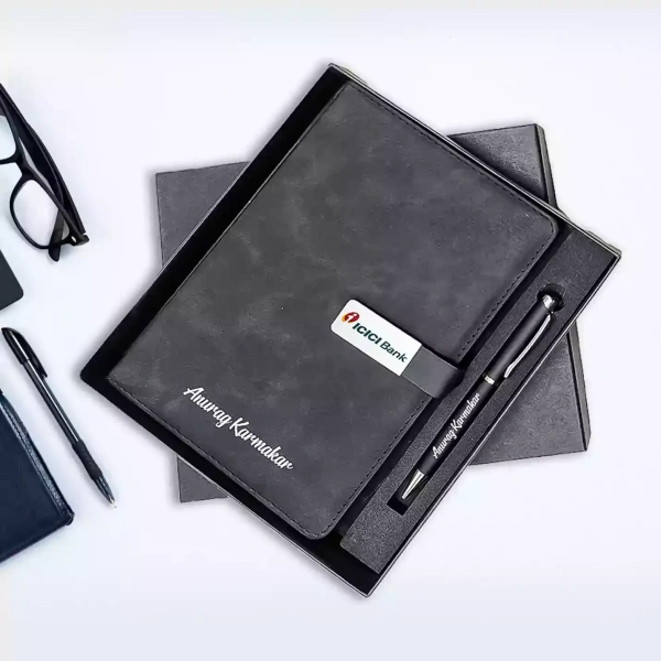 Gift Set – 2 in 1 Black Diary + Pen Set - Brown