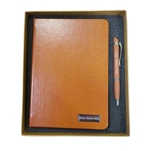 Gift Set – 2 in 1 Black Diary + Pen Set - Brown